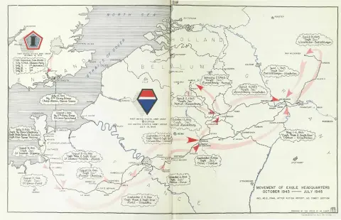 12th Army Group HQ movements map