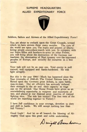 Eisenhower's leaflet to allied forces
