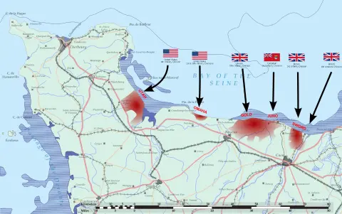 D-Day landings map June 1944