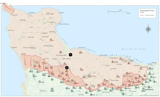 Normandy Front map July 1944